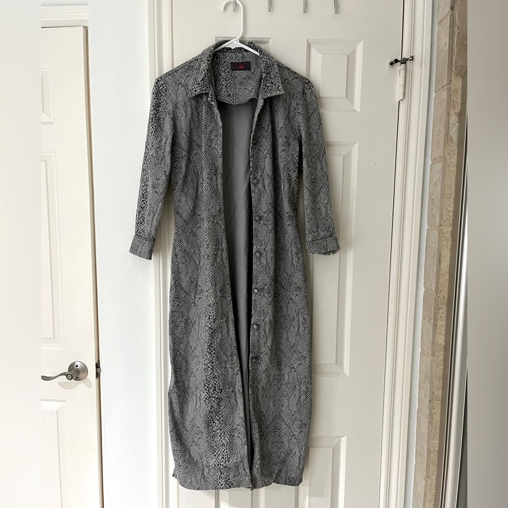 Ann booth snakeskin pattern trench coat size XS